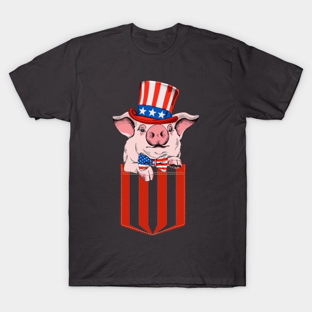 Pig Pocket OinkMerica. T-Shirt by tonydale